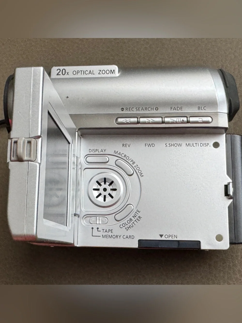 Samsung Silver Digital Camcorder with Gray and Blue Carry Case